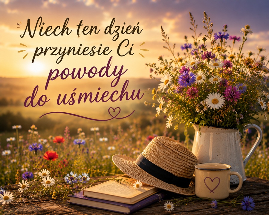 Kartka z życzeniami – Niech ten dzień przyniesie Ci powody do uśmiechu