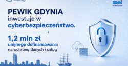 Infografika PEWIK Gdynia - inwestycja w cyberbezpieczeństwo 1,2 mln zł dofinansowania z KPO w ramach programu Cyberbezpieczne Wodociągi