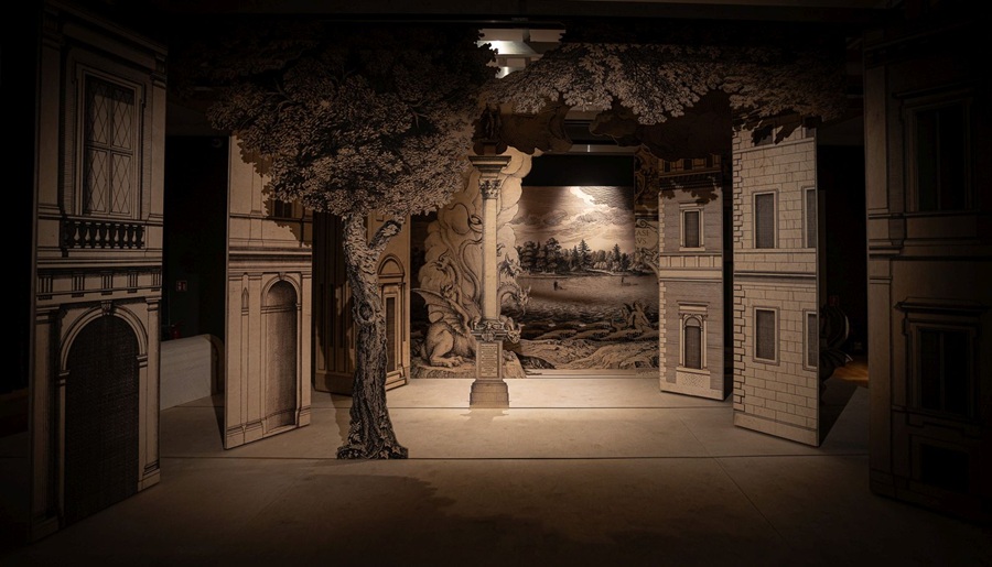 Rekonstrukcja barokowej scenografii teatralnej na wystawie Wielka Gra