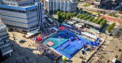 Arena lekkoatletyczna na Rynku w Katowicach - widok z lotu ptaka